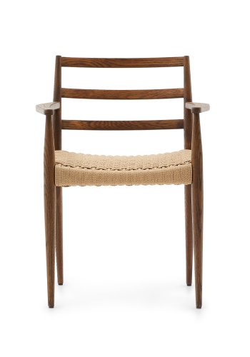 KAVE HOME Analy spisebordstol, m armlener - eik i tau og valntt