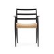 KAVE HOME Analy spisebordstol, med armlener - naturlig tau og svart eik
