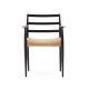 KAVE HOME Analy spisebordstol, med armlener - naturlig tau og svart eik
