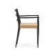 KAVE HOME Analy spisebordstol, med armlener - naturlig tau og svart eik