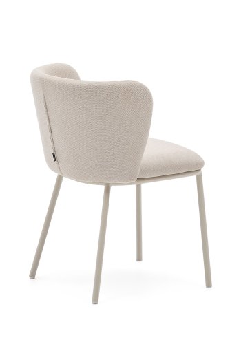 KAVE HOME Ciselia spisestuestol - beige bouclé og beige stl