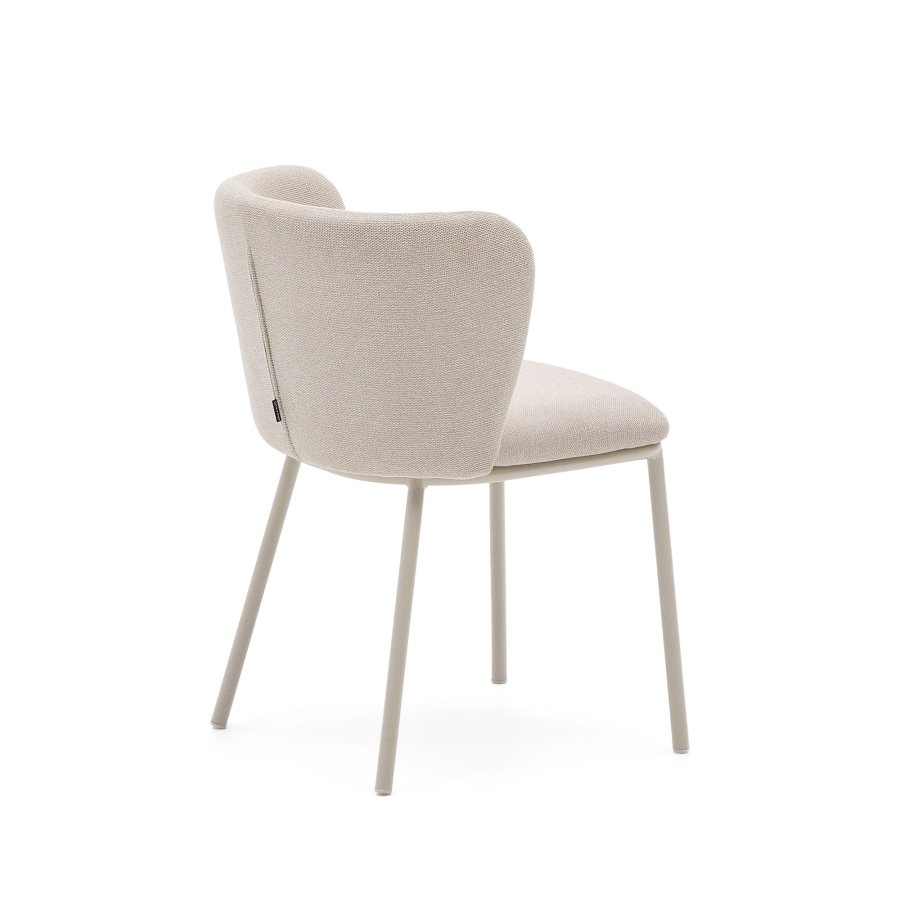 KAVE HOME Ciselia spisestuestol - beige bouclé og beige stl