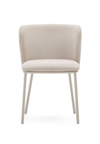 KAVE HOME Ciselia spisestuestol - beige bouclé og beige stl