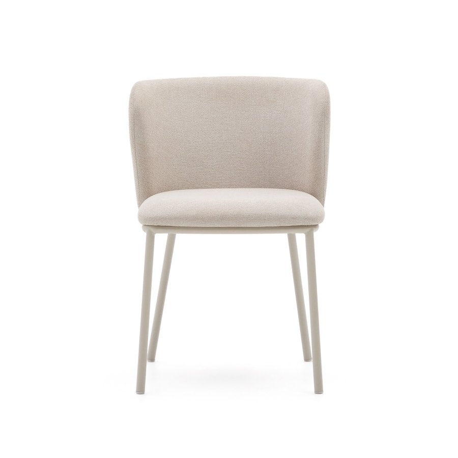 KAVE HOME Ciselia spisestuestol - beige bouclé og beige stl