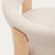KAVE HOME Granitt 3-bent spisebordsstol, m. armlener - beige chenille og naturlig ask