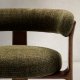 KAVE HOME Granitt 3-bent spisebordsstol, m. armlener - grnn chenille og valntt finish asketre