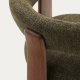 KAVE HOME Granitt 3-bent spisebordsstol, m. armlener - grnn chenille og valntt finish asketre