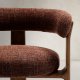 KAVE HOME Granitt 3-bent spisebordsstol, m. armlen - brun chenille og valntt finish asketre
