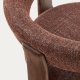 KAVE HOME Granitt 3-bent spisebordsstol, m. armlen - brun chenille og valntt finish asketre