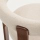 KAVE HOME spisestuestol i granitt - beige chenille og valntt finish asketre