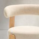 KAVE HOME spisestuestol i granitt - beige chenille og naturlig ask