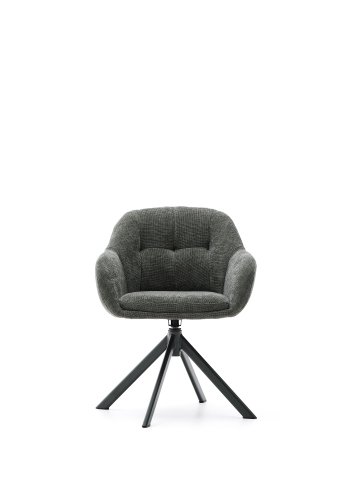 KAVE HOME Dorina svingstol i grnn chenille og stlben i grnn utfrelse