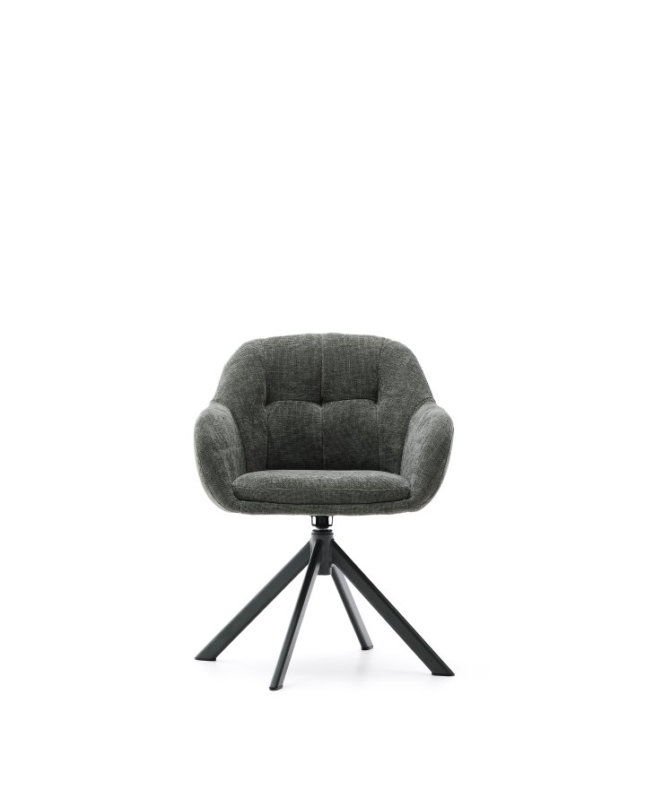 KAVE HOME Dorina svingstol i grnn chenille og stlben i grnn utfrelse