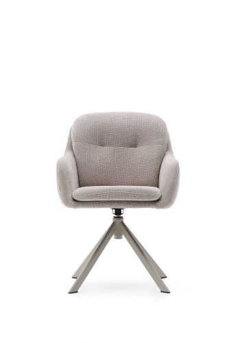 KAVE HOME Lexa svingstol, med armlener - beige chenille og beige stl