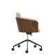 KAVE HOME Madai kontorstol, m. arml�n og hjul - brun chenille og askefiner med valn�ddefinish