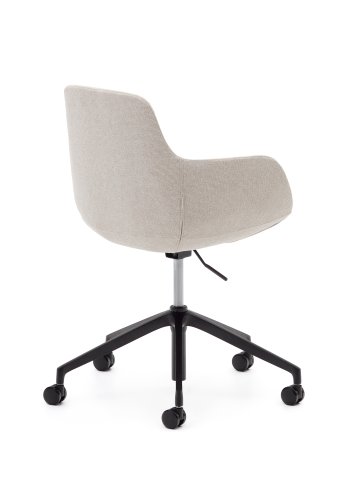 KAVE HOME Tissiana skrivebordsstol, med armlener, hjul, justerbar hyde - beige stoff og aluminium