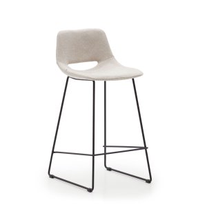 KAVE HOME Zahara beige pall med stl i svart finish, höjd 65 cm