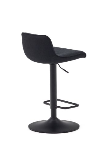 KAVE HOME Zenda barkrakk, med ryggsttte og fotsttte - sort chenille og matt sort stl (H:81-102)