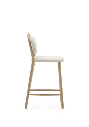 KAVE HOME Helda krakk i beige chenille og heltre eik FSC Mix Credit 65 cm