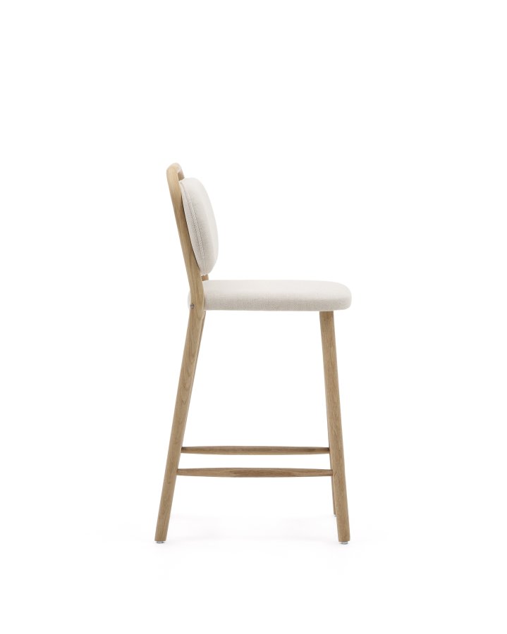 KAVE HOME Helda krakk i beige chenille og heltre eik FSC Mix Credit 65 cm