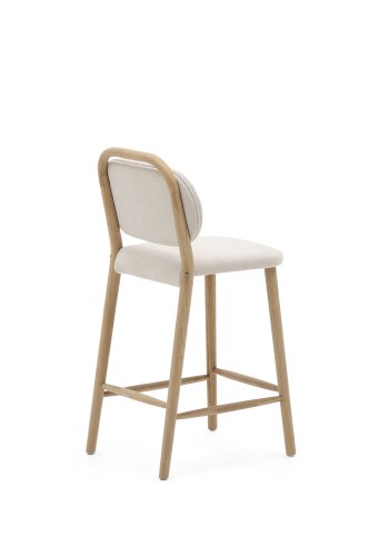 KAVE HOME Helda krakk i beige chenille og heltre eik FSC Mix Credit 65 cm