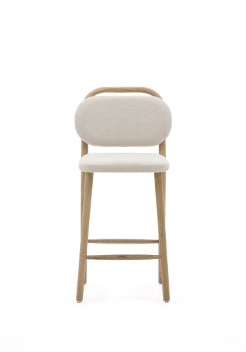 KAVE HOME Helda krakk i beige chenille og heltre eik FSC Mix Credit 65 cm