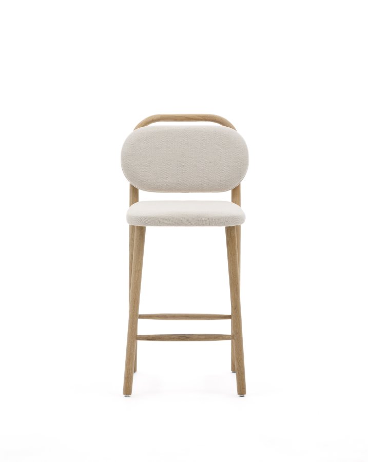 KAVE HOME Helda krakk i beige chenille og heltre eik FSC Mix Credit 65 cm