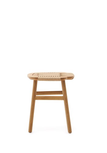 KAVE HOME Enit krakk - beige papirsnor og naturlig eik (H:43)