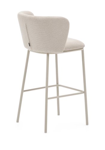 KAVE HOME Ciselia krakk i beige chenille og beige stl, hyde 75 cm, FSC Mix Credit