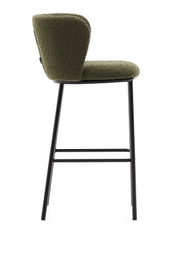 KAVE HOME Ciselia krakk i grnn boucl og svart stl, hyde 75 cm, FSC Mix Credit