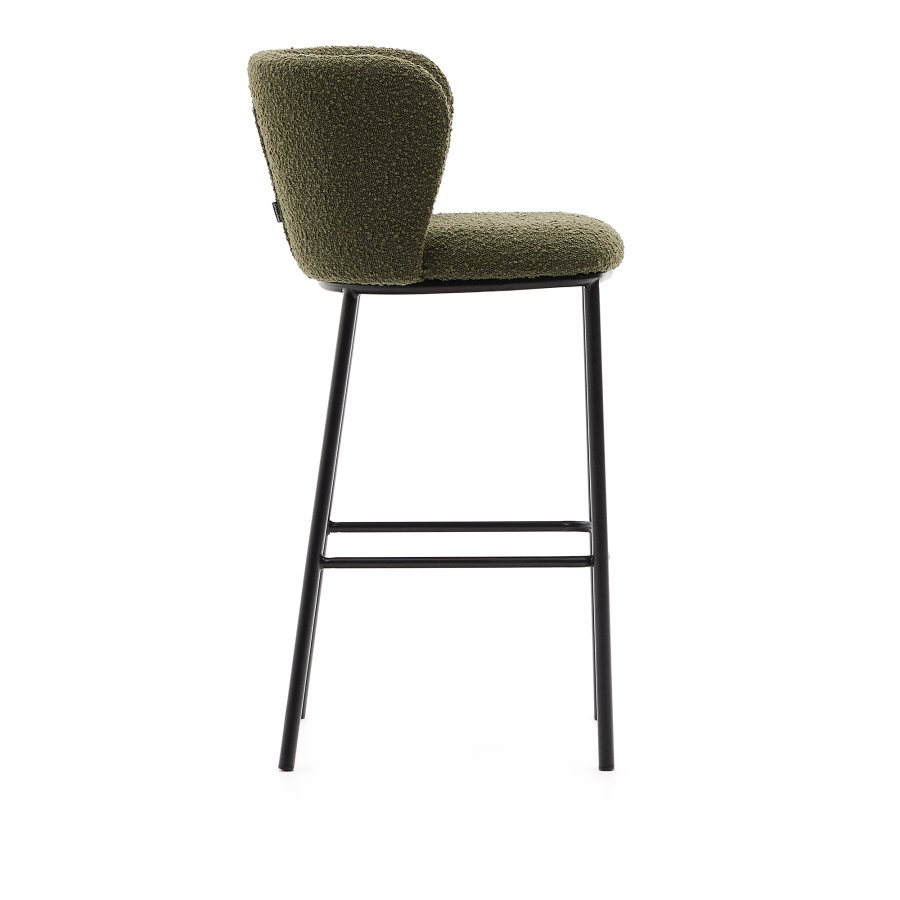 KAVE HOME Ciselia krakk i grnn boucl og svart stl, hyde 75 cm, FSC Mix Credit