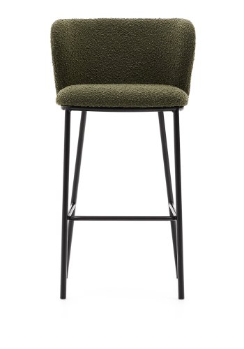 KAVE HOME Ciselia krakk i grnn boucl og svart stl, hyde 75 cm, FSC Mix Credit