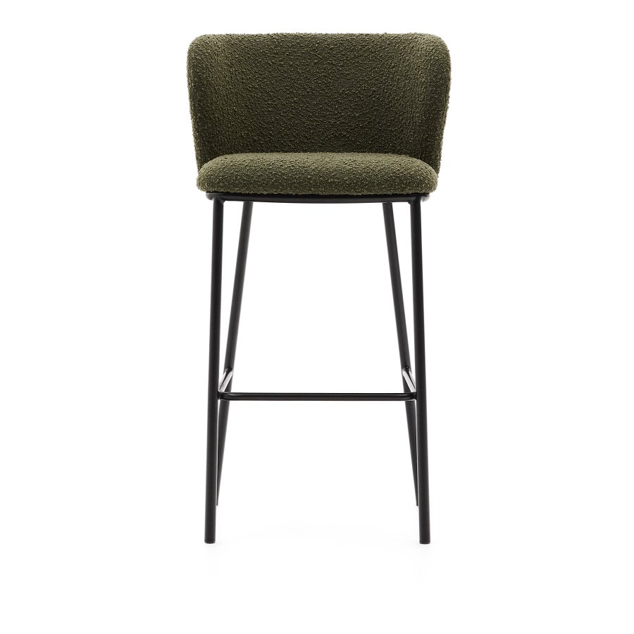 KAVE HOME Ciselia krakk i grnn boucl og svart stl, hyde 75 cm, FSC Mix Credit