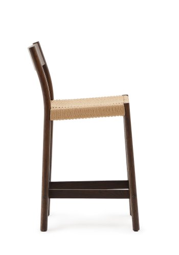 KAVE HOME Yalia utendrs barkrakk, m ryggsttte og fotsttte - eik i tau og valntt (65cm)