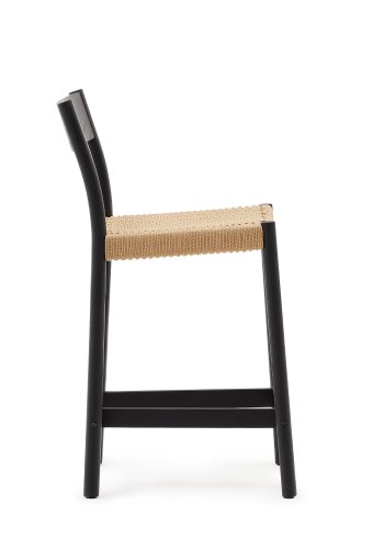 KAVE HOME Yalia barkrakk, med ryggsttte og fotsttte - tau og svart eik (65cm)