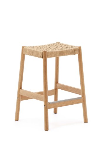 KAVE HOME Yalia krakk, med fotsttte - naturlig tau og naturlig eik (H:65)