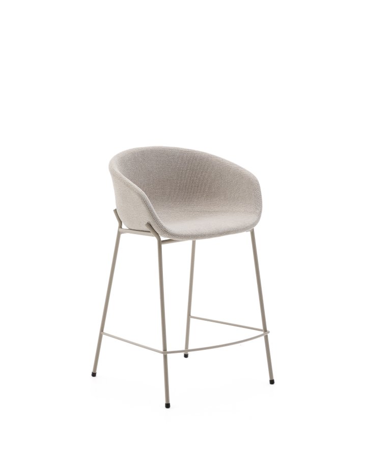 KAVE HOME Yvette krakk i beige chenille og stlben i beige utfrelse, 65 cm hy