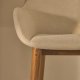 KAVE HOME Konna barstol, m. rygl�n, arml�n og fodst�tte - beige chenille stofog brun asketr� (65cm)