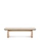 KAVE HOME Topaz benk i beige chenille og FSC 100 % heltre ask i naturlig utfrelse, 150 cm