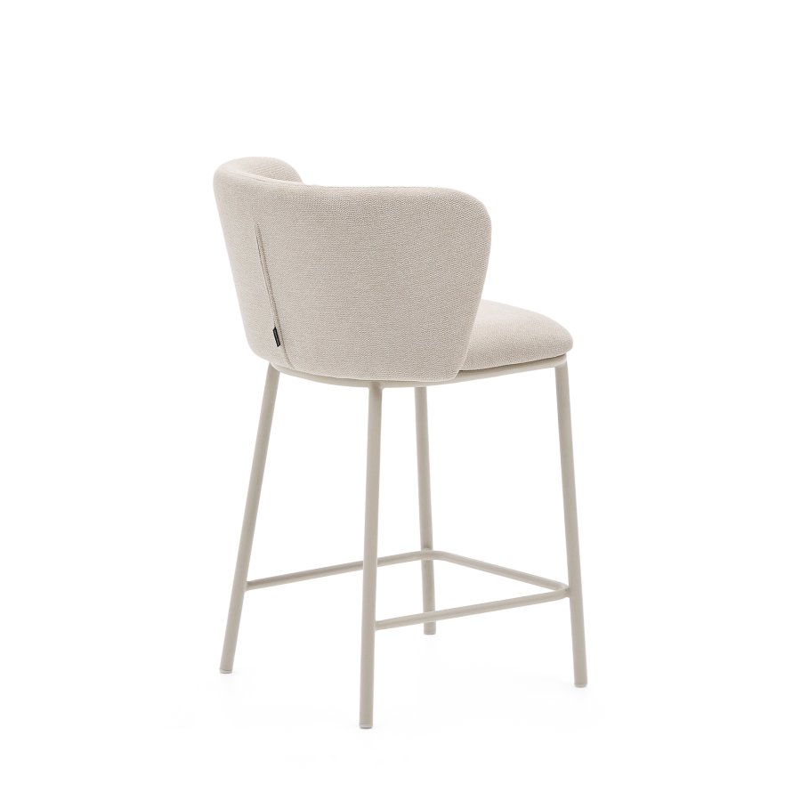 KAVE HOME Ciselia krakk i beige chenille og beige stl, hyde 65 cm, FSC Mix Credit