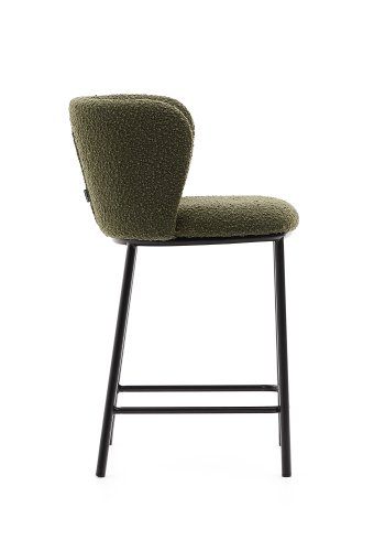 KAVE HOME Ciselia krakk i grnn boucl og svart stl, hyde 65 cm, FSC Mix Credit