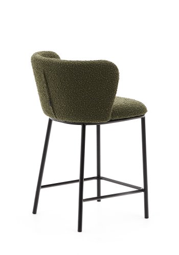 KAVE HOME Ciselia krakk i grnn boucl og svart stl, hyde 65 cm, FSC Mix Credit