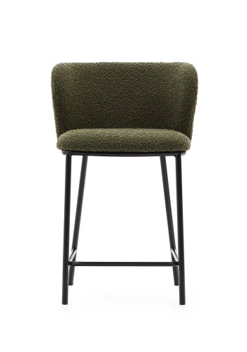 KAVE HOME Ciselia krakk i grnn boucl og svart stl, hyde 65 cm, FSC Mix Credit