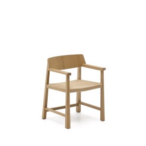 KAVE HOME Idun spisebordsstol, m. armln - natur rebsnor og natur egetr