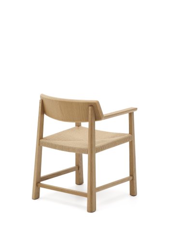 KAVE HOME Idun-stol laget av FSC 100 % heltre eik med naturlig overflate og sete i snor