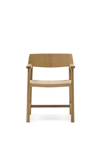 KAVE HOME Idun-stol laget av FSC 100 % heltre eik med naturlig overflate og sete i snor