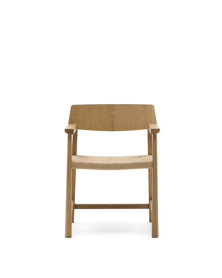 KAVE HOME Idun-stol laget av FSC 100 % heltre eik med naturlig overflate og sete i snor