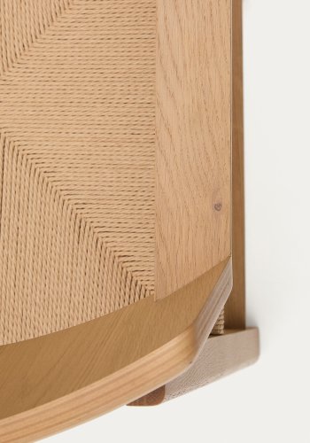 KAVE HOME Idun-stol laget av FSC 100 % heltre eik med naturlig overflate og sete i snor