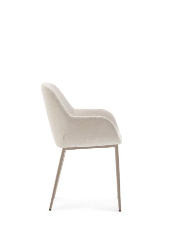 KAVE HOME Konna stol i beige og stlben i lakkert beige utfrelse