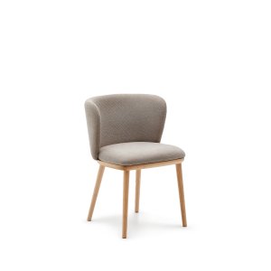 KAVE HOME Ciselia spisebordsstol - brun chenille og natur asketr